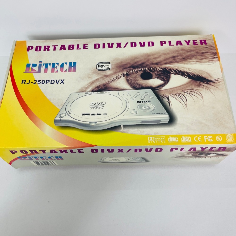 RJ Tech Portable DVD Player RJ-250PDVX Silver DivX CD MP3 Media Player New